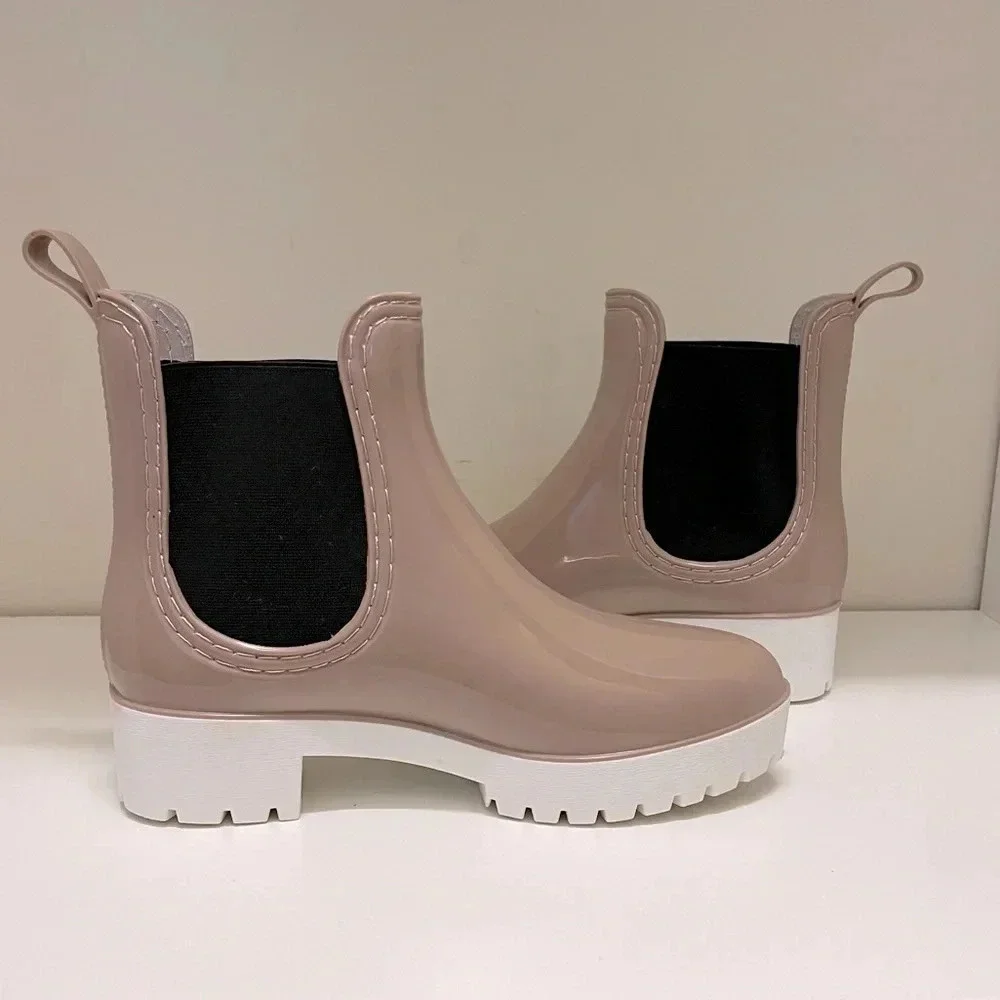 Chunky Chelsea Wellies in Tan - Picture 3 of 6